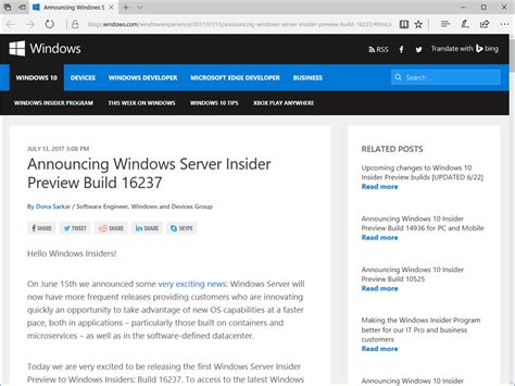 Microsoftwindows Server Insider Preview