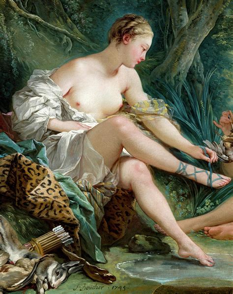 Diana Goddess Of The Hunt Painting By Francois Boucher Pixels