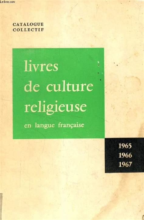 Catalogue Collectif Des Livres De Culture Religieuse En Langue