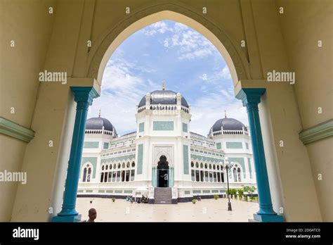 The Grand Mosque Of Medan In Sumatra Indonesia Stock Photo Alamy