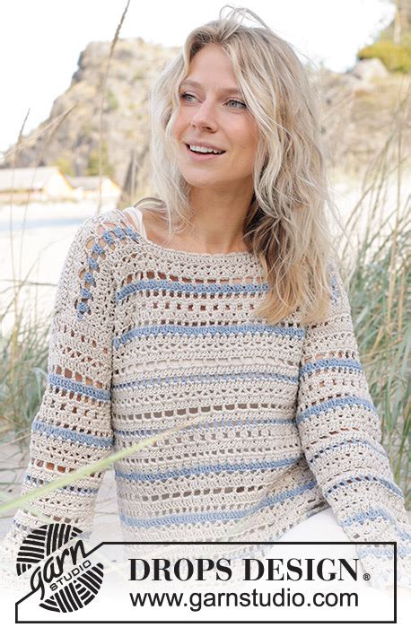 Jewels Tide Sweater Drops 239 22 Free Crochet Patterns By Drops Design