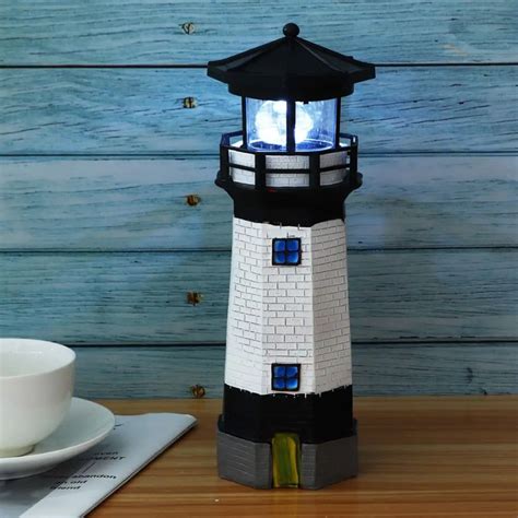 Solar Degree Led Rotating Lighthouse Home Yard And More