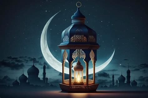 Premium Photo | Ramadan concept lanterns and mosquesAI technology ...