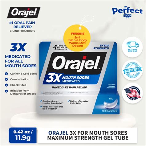 Orajel 3x 4x For Mouth Sorestoothache Maximum Strength Gel Tube Lazada Ph