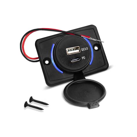 Tomada Carregador USB PD Tipo C Veicular 12v 24v General Car