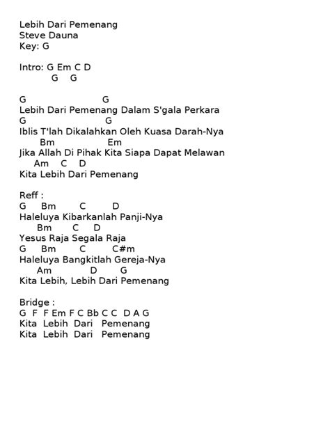 Chord Lagu-Lagu Ibadah (Lebih Dari Pemenang) | PDF