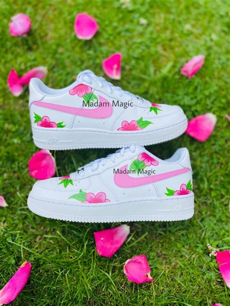 Hand Painted Custom Air Force 1 Low Pink Blossom Flower AF1 Etsy UK