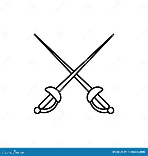 Fencing Sword Icon Design Template Vector Isolated Stock Vector