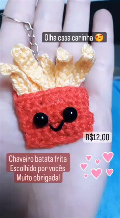 Chaveiro Batata Frita Amigurumi No Elo Patty Amigurumi Ae Af