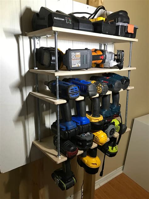 Ten Spots Cordless Drill Holder And Two Level Tool Shelf Combo Etsy