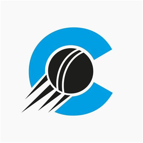 Letter C Cricket Logo Concept With Moving Cricket Ball Icon Cricket