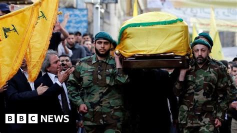 Thousands Mourn Hezbollah Commander At Beirut Funeral BBC News