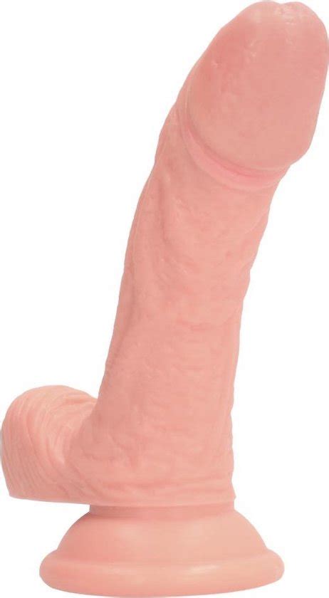 Gc Curved Realistische Dildo Met Scrotum En Zuignap Cm Beige