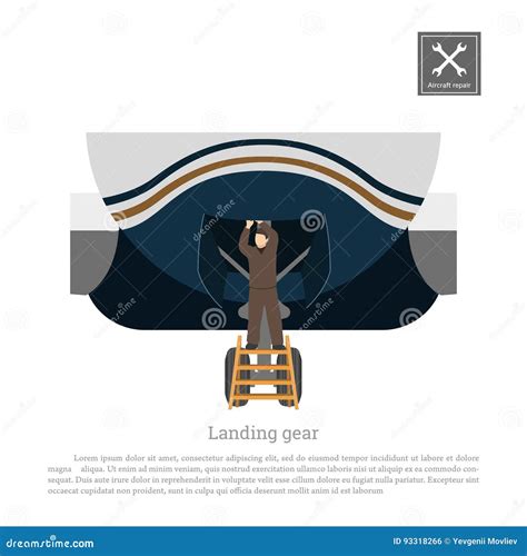 Landing Gear And Turbofan Engine Of Heavy Cargo Aircraft Cartoon Vector ...