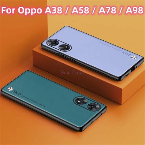 Luxury Leather Mobile Casing For Oppo A58 A38 A78 A98 Oppoa58 Oppoa38 4g 5g 2023 Plain Skin Anti