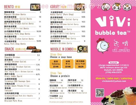 Online Menu Of Vivi Bubble Tea Restaurant Duluth Georgia 30096 Zmenu