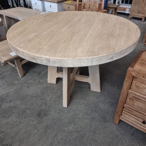 Reclaimed Elm Round Dining Table Pacific Pavilion Furniture