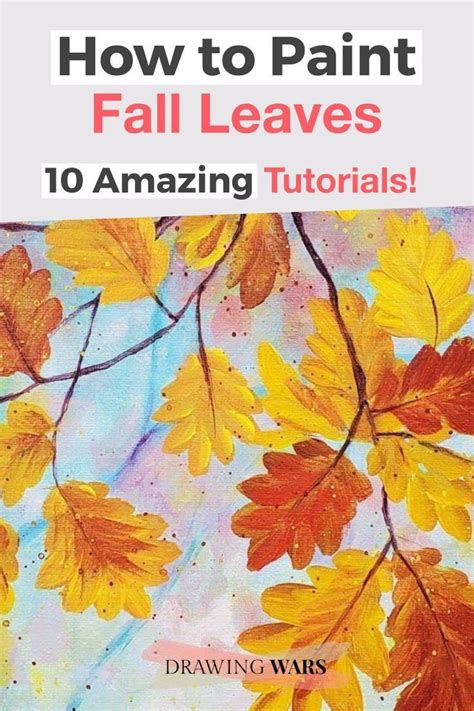 The Cover Of How To Paint Fall Leaves