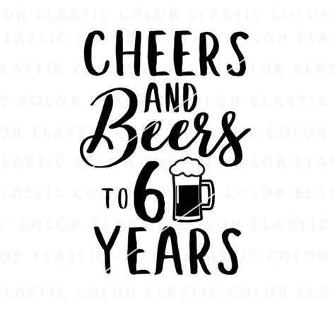 Cheers And Beers To 60 Years Sixty Birthday Design With Beer Etsy