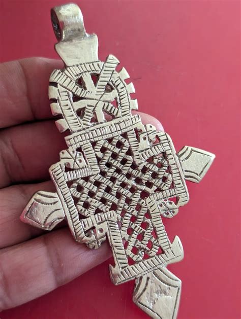 Ethiopian Orthodox Coptic Christian Handmade Cross Pe Gem