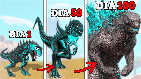 SOBREVIVI 100 DIAS COMO UM GODZILLA E EVOLUI PARA O KAIJU REI DOS