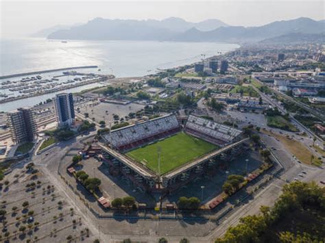 Salerno Italy July Aerial View Of Arechi Football Stadium