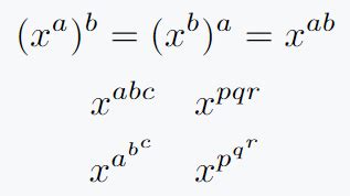 How to use superscript(power) in LaTeX?