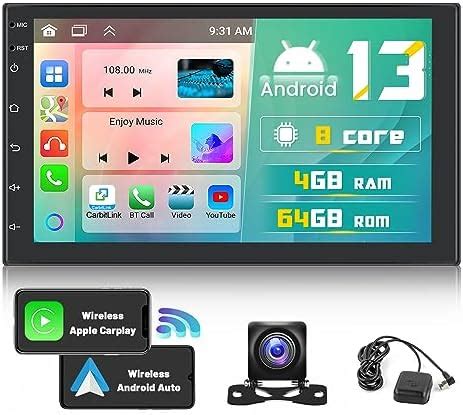 4G 64GB Autoradio 2 Din avec Écran Android 13 Radio Voiture sans Fil