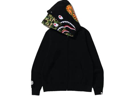 Bape Abc Camo Shark Wide Fit Full Zip Double Hoodie Black Mens Fw21 Us