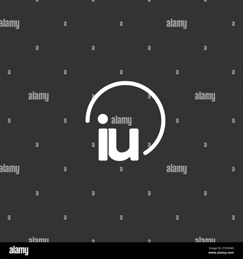 Iu Initial Logo With Rounded Circle Vector Graphic Stock Vector Image