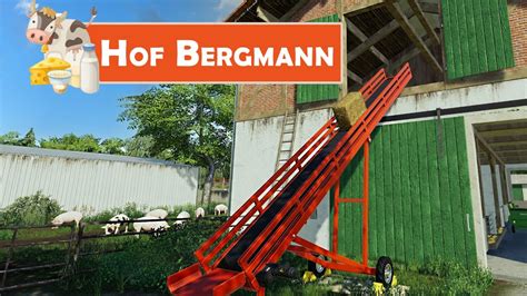 LS19 HOF BERGMANN 341 Neues Förderband für HD Ballen