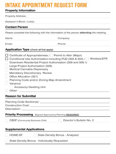 Fillable Online Forms Sfplanning How To Schedule An Appointment