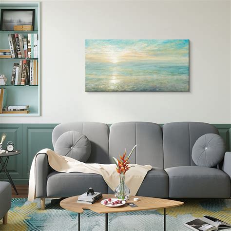 Goldfoilart Beach Pictures Ocean Wall Art Coastal Canvas Prints Sea