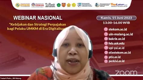 Webinar Nasional Kebijakan Dan Strategi Perpajakan Bagi Pelaku Umkm Di