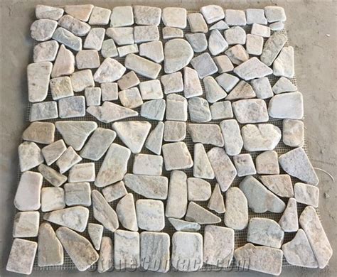 Natural Pebble Stone Mosaic Tiles Tumbled Mosaic Tiles Sheets Floor Paving Stone Mosaic Pattern