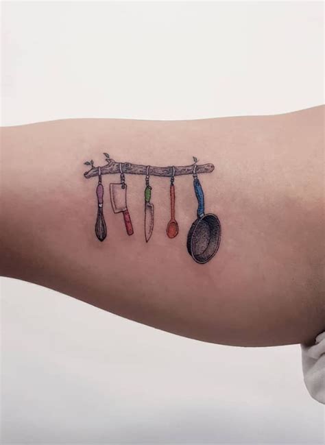 Kitchen Shelf Tattoo Tattoolopedia Small Colorful Tattoos Culinary