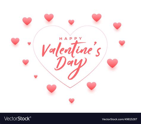 Beautiful Happy Valentine Day Wishes Card Design Vector Image