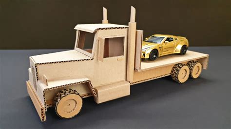 Cardboard Truck Making A Truck From Cardboard Diy Youtube