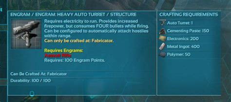 heavy turrets resource requirements and crafting - General Discussion ...