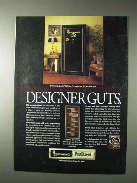 1990 Browning Prosteel Presentation Series Gun Safe Ad Bz078