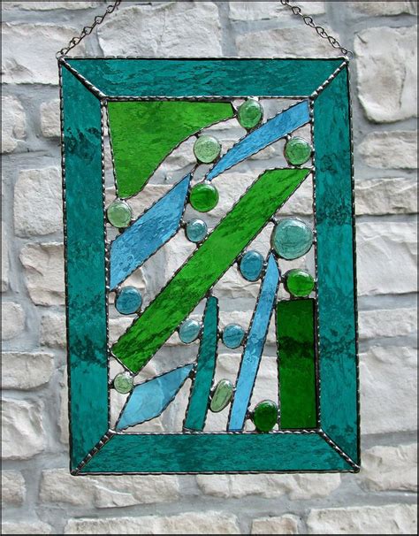 Stained Glass Panel Stained Glass Sun Catcher Abstract Art Etsy Glass Window Art Stained