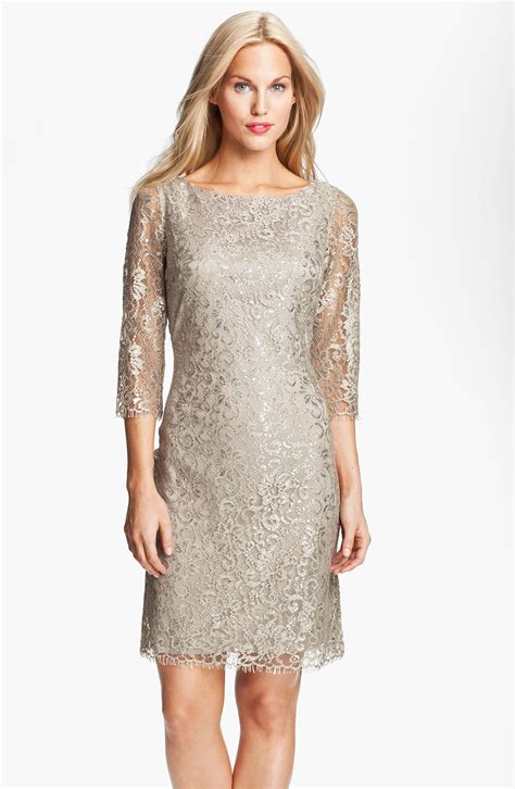 Calvin Klein Metallic Lace Sheath Dress Nordstrom