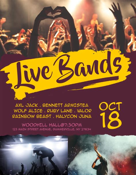 Live Bands Flyer Template Postermywall