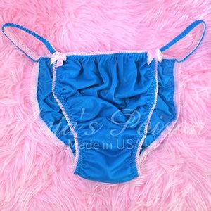 Vintage Style String Bikini Soft ALL Nylon Tricot Pink Trim Many Colors