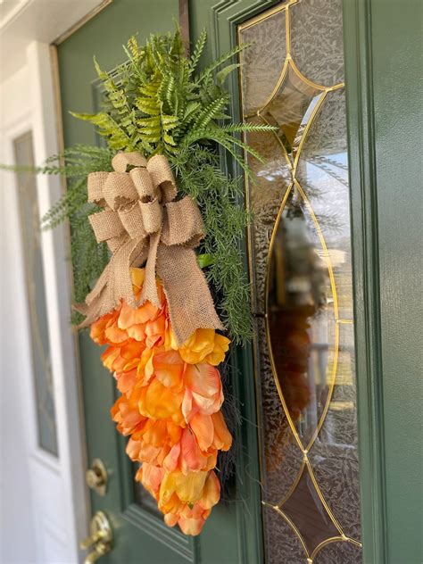 Carrot Swag Easter Wreath For Front Door Tulip Wreaths Etsy