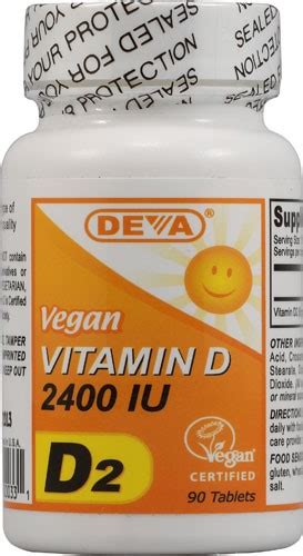 Deva Vegan Vitamins Vegan Vitamin D 2400 IU Tablets, 90 Ct - Walmart.com