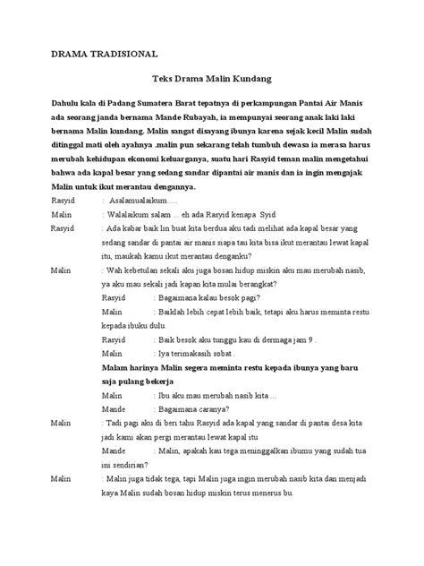 Teks Drama Malin Kundang Pdf