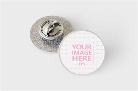 Blank Round Enamel Pin Badge Mockup Mediamodifier