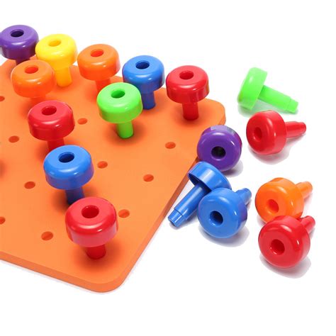 Peg Board Toy For Sensory 30pcs Pegboard Colorful Stackable Foam Board