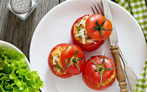 Tomates Rellenos De Queso Y Pan Rallado Recetas Dia